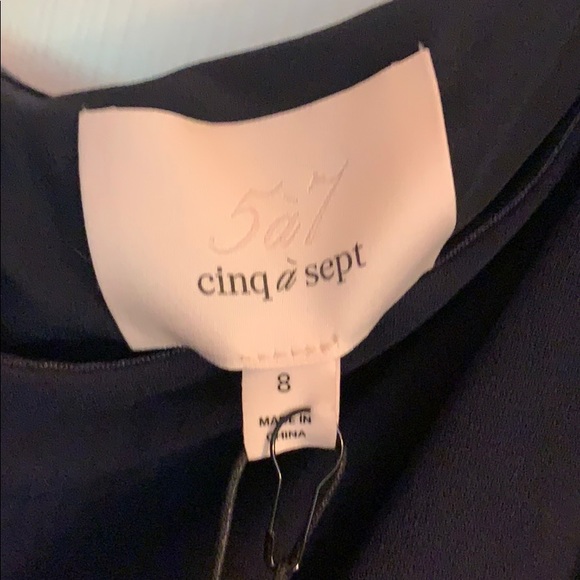 NWT Cinq a Sept Navy Asymmetrical Midi dress - Picture 6 of 7